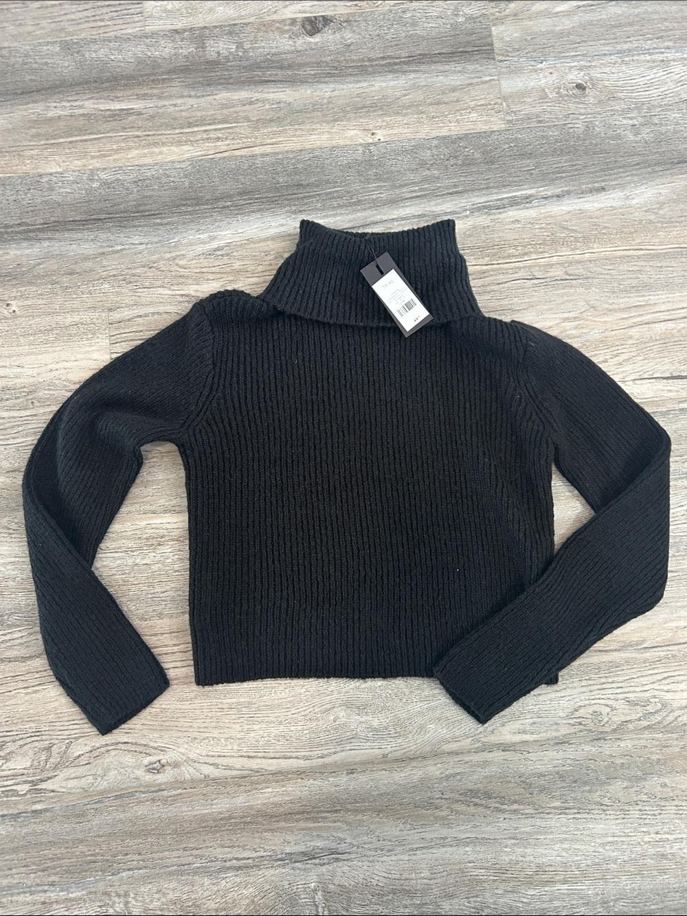 Dynamite Black Harlow Ribbed Turtleneck Sweater